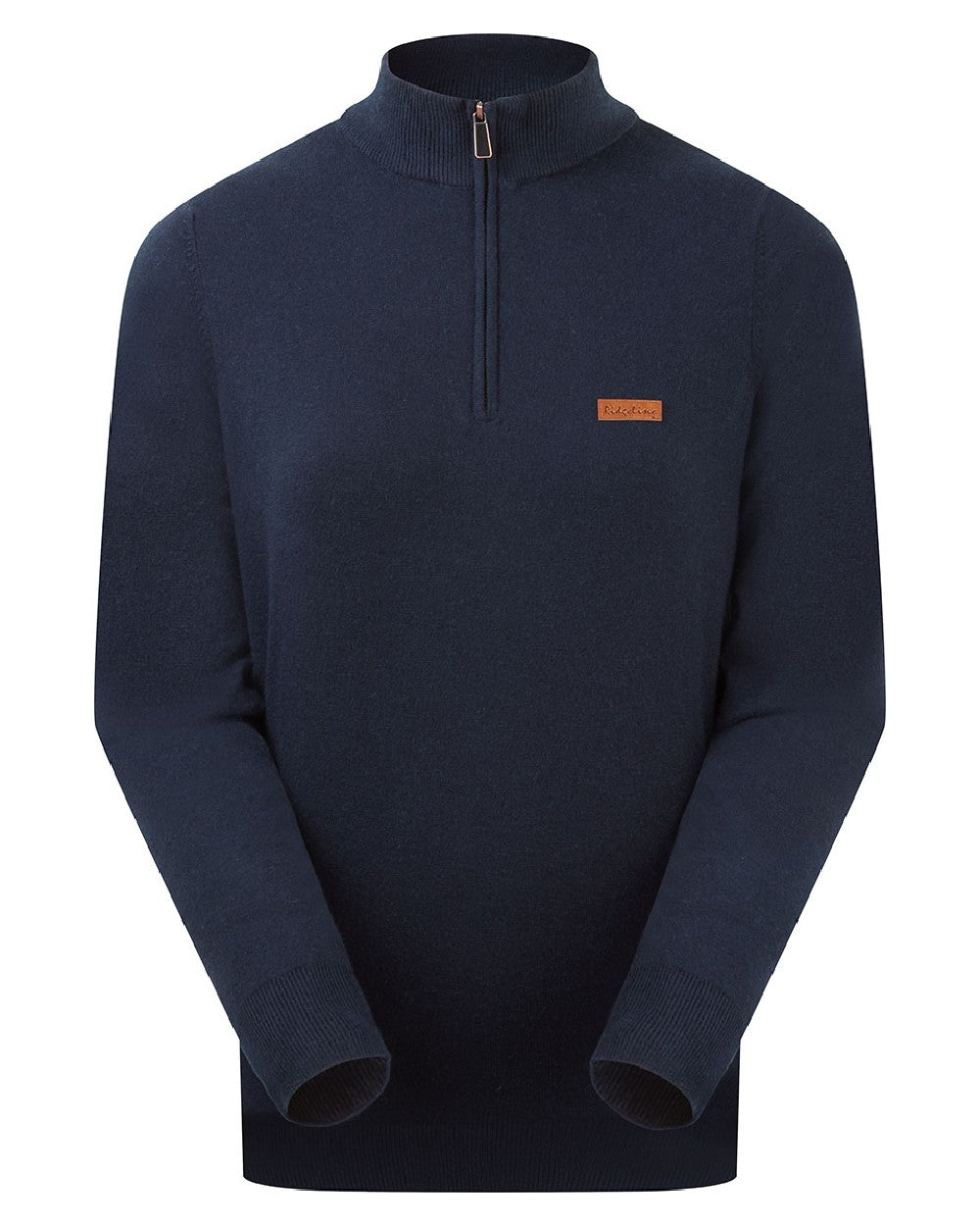 Navy coloured Ridgeline Womens Melford Knit 1/4 Zip Jumper on white background 