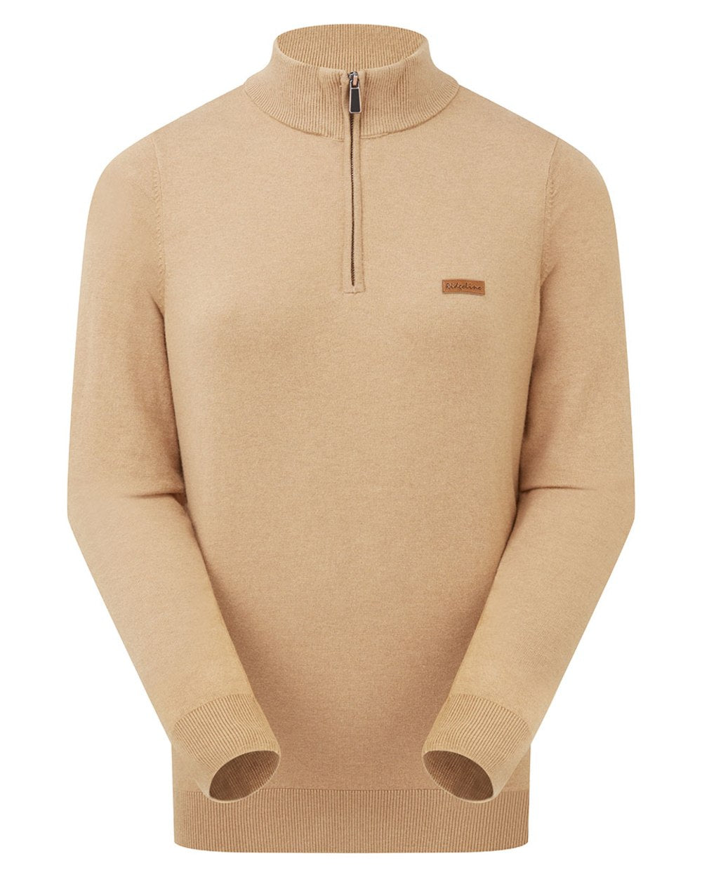 Sienna coloured Ridgeline Womens Melford Knit 1/4 Zip Jumper on white background 