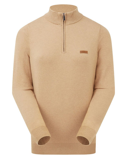 Sienna coloured Ridgeline Womens Melford Knit 1/4 Zip Jumper on white background 