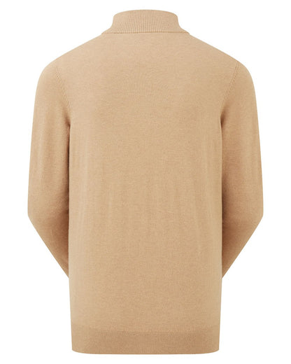 Sienna coloured Ridgeline Womens Melford Knit 1/4 Zip Jumper on grey background 