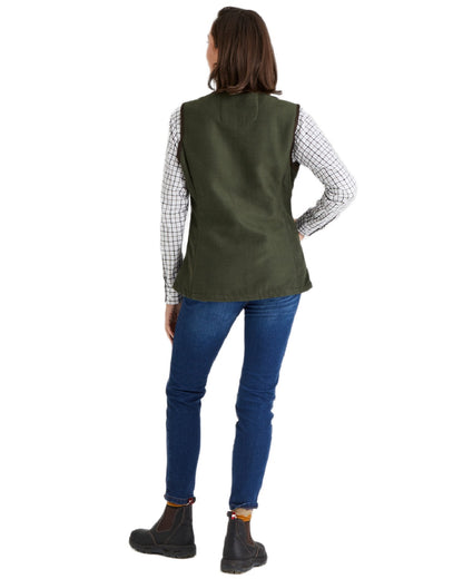 Deep Forest coloured Ridgeline Womens Monarch Gilet on white background 