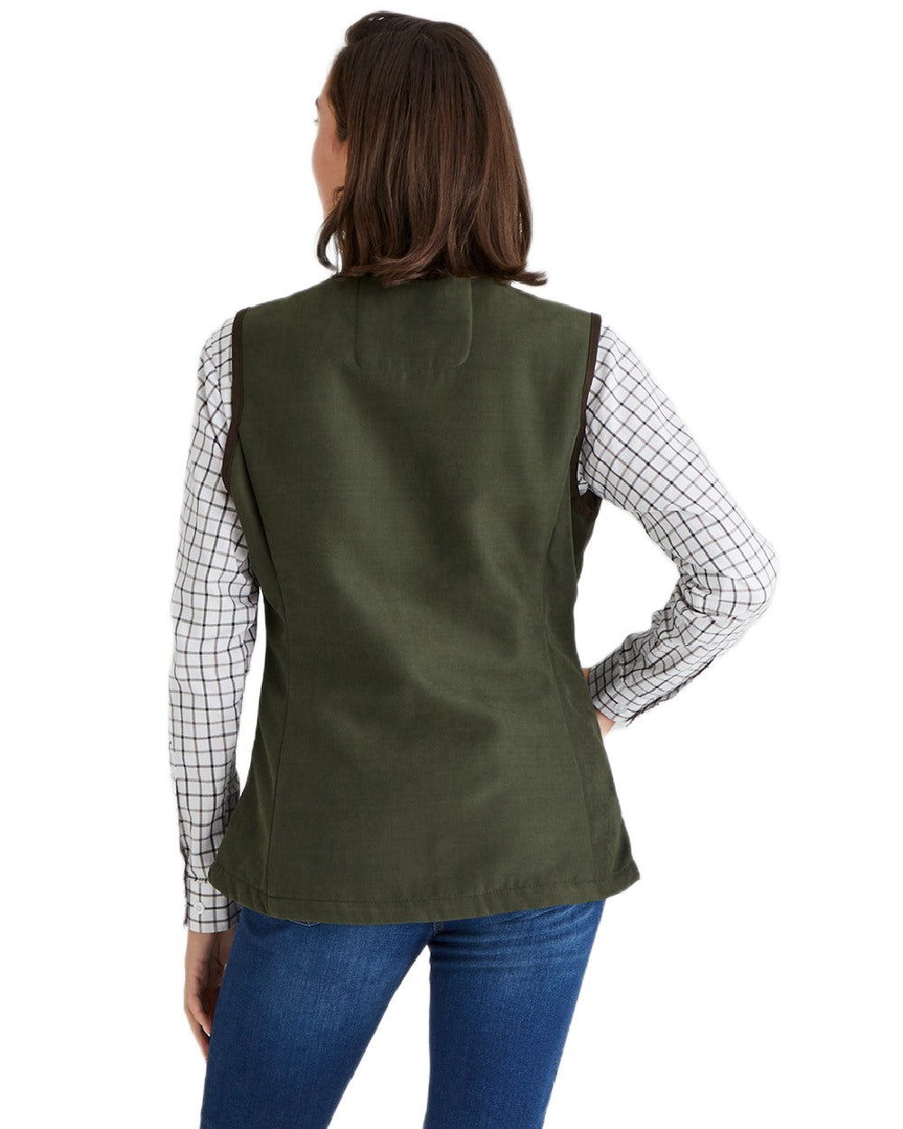 Deep Forest coloured Ridgeline Womens Monarch Gilet on white background 