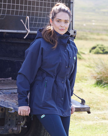 Navy coloured Ridgeline Womens Monsoon Classic Jacket on outdoor background 