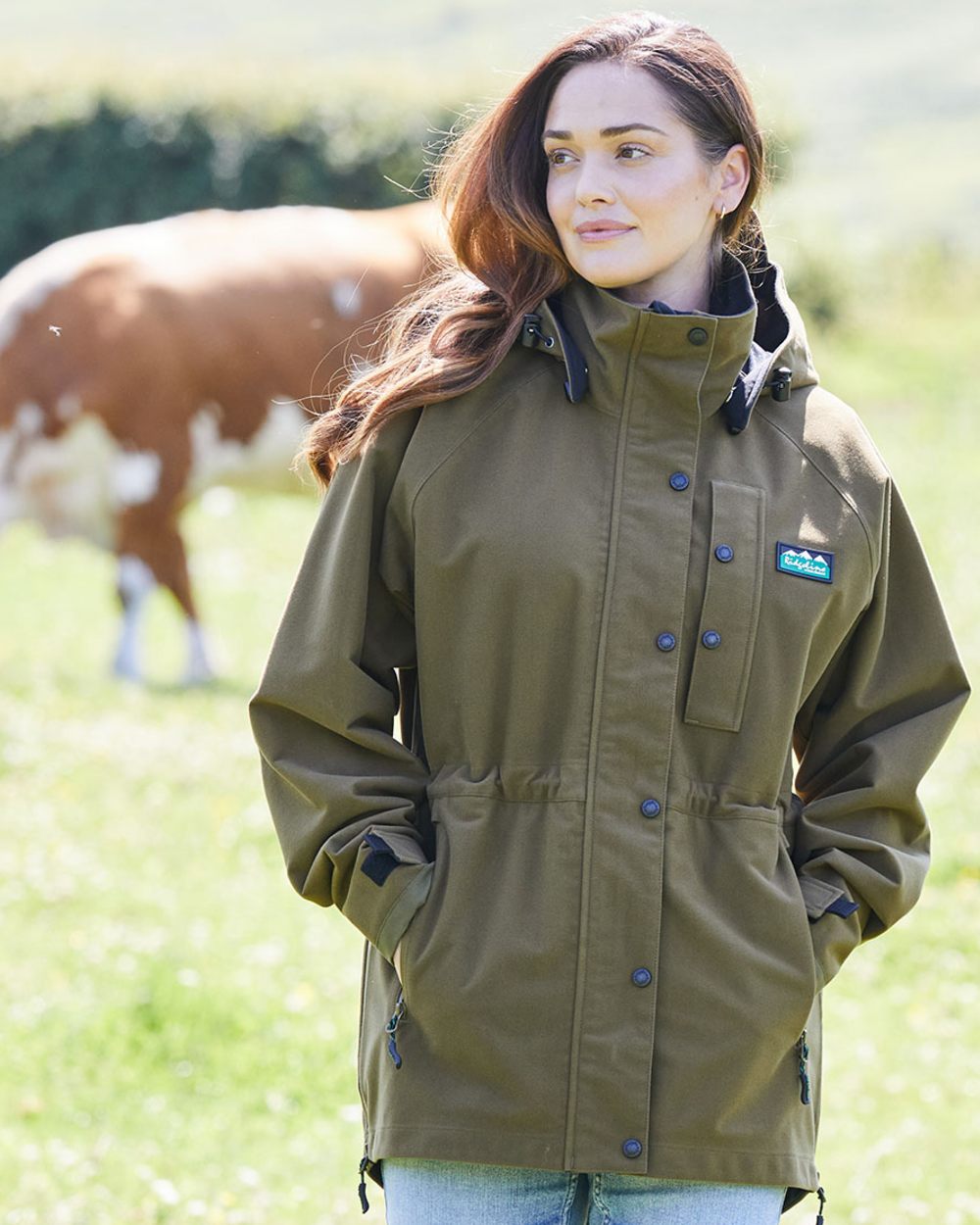 Teak coloured Ridgeline Womens Monsoon Classic Jacket on outdoor background 