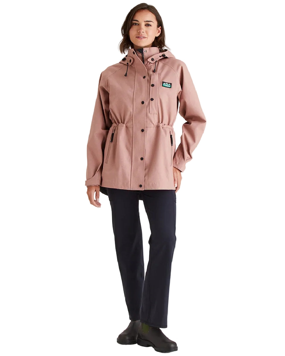 Dusky Pink Coloured Ridgeline Womens Monsoon Light Jacket on white background 