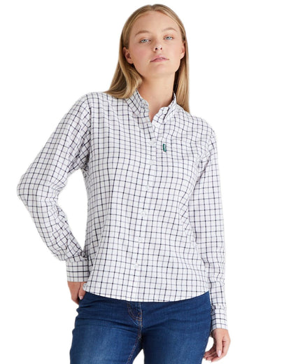Navy Storm coloured Ridgeline Womens Sedgebrook Shirt on white background 