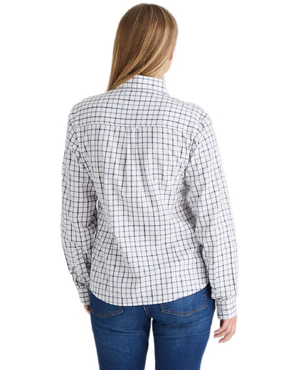 Navy Storm coloured Ridgeline Womens Sedgebrook Shirt on white background 