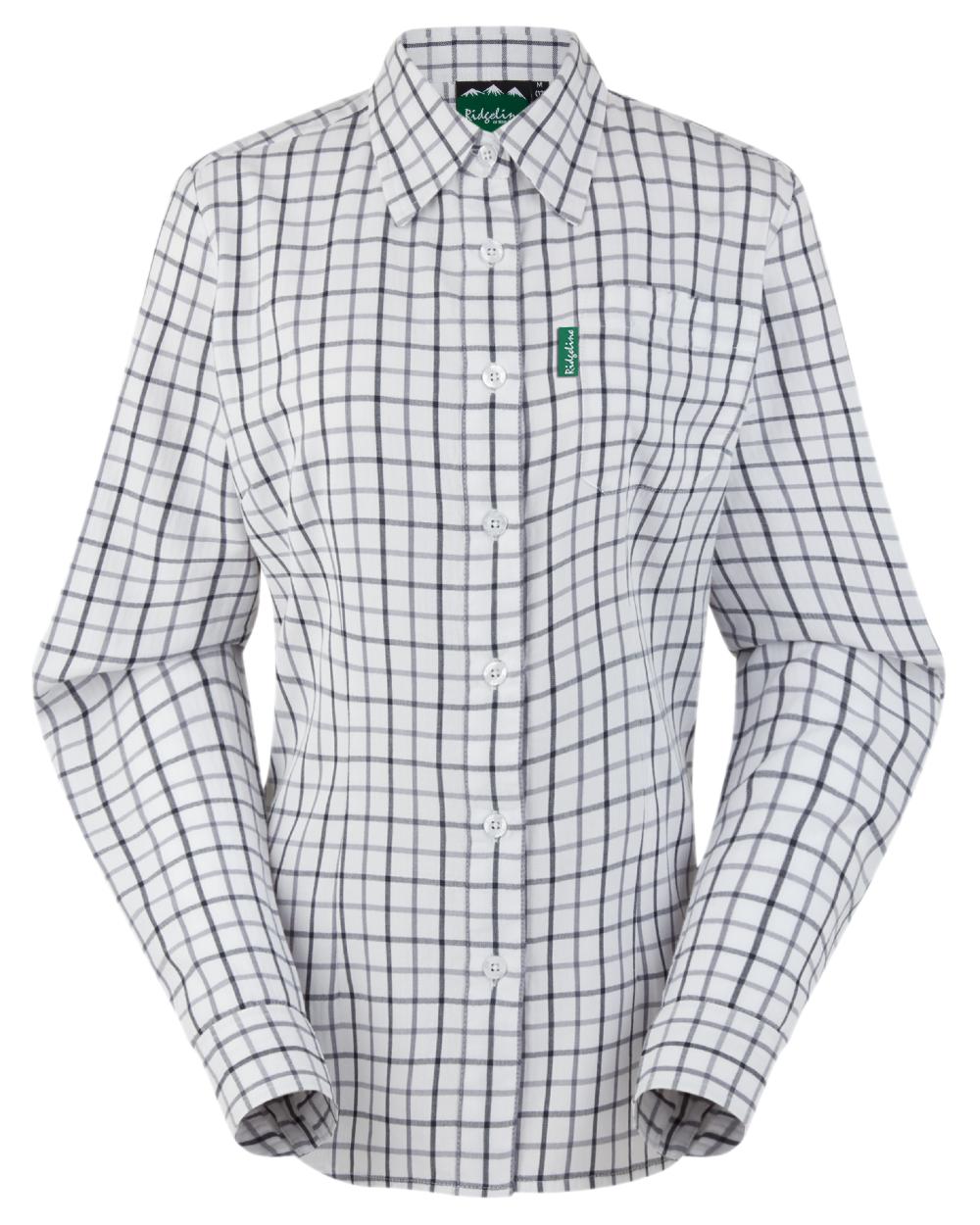 Navy Storm coloured Ridgeline Womens Sedgebrook Shirt on white background 
