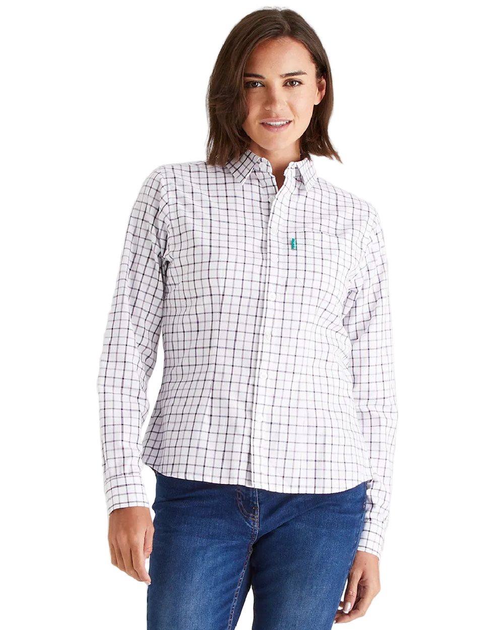 Nightshade Lilac Coloured Ridgeline Womens Sedgebrook Shirt on white background 