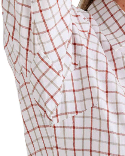 Russet Roasted Cashew coloured Ridgeline Womens Sedgebrook Shirt on white background 