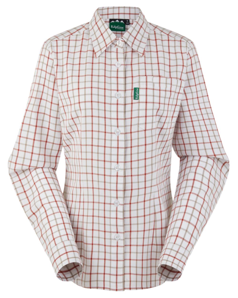 Russet Roasted Cashew coloured Ridgeline Womens Sedgebrook Shirt on white background 