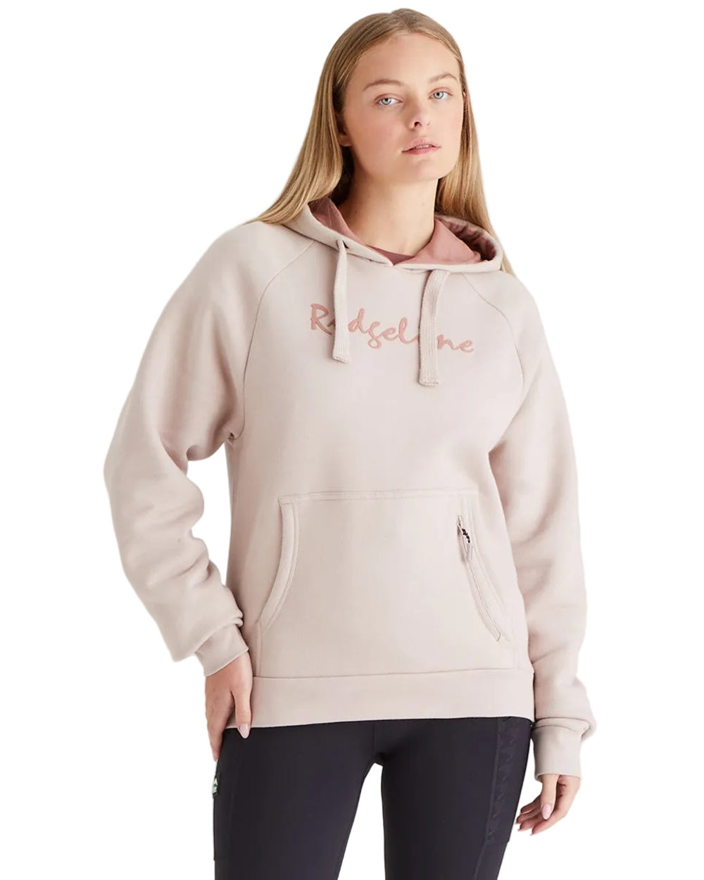Blush Coloured Ridgeline Womens Signature Hoodie on white background 
