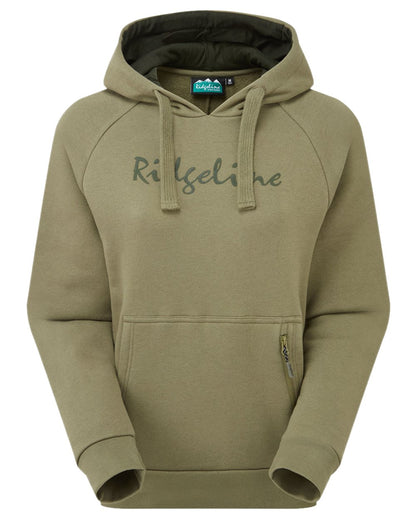 Khaki Green Coloured Ridgeline Womens Signature Hoodie on white background 
