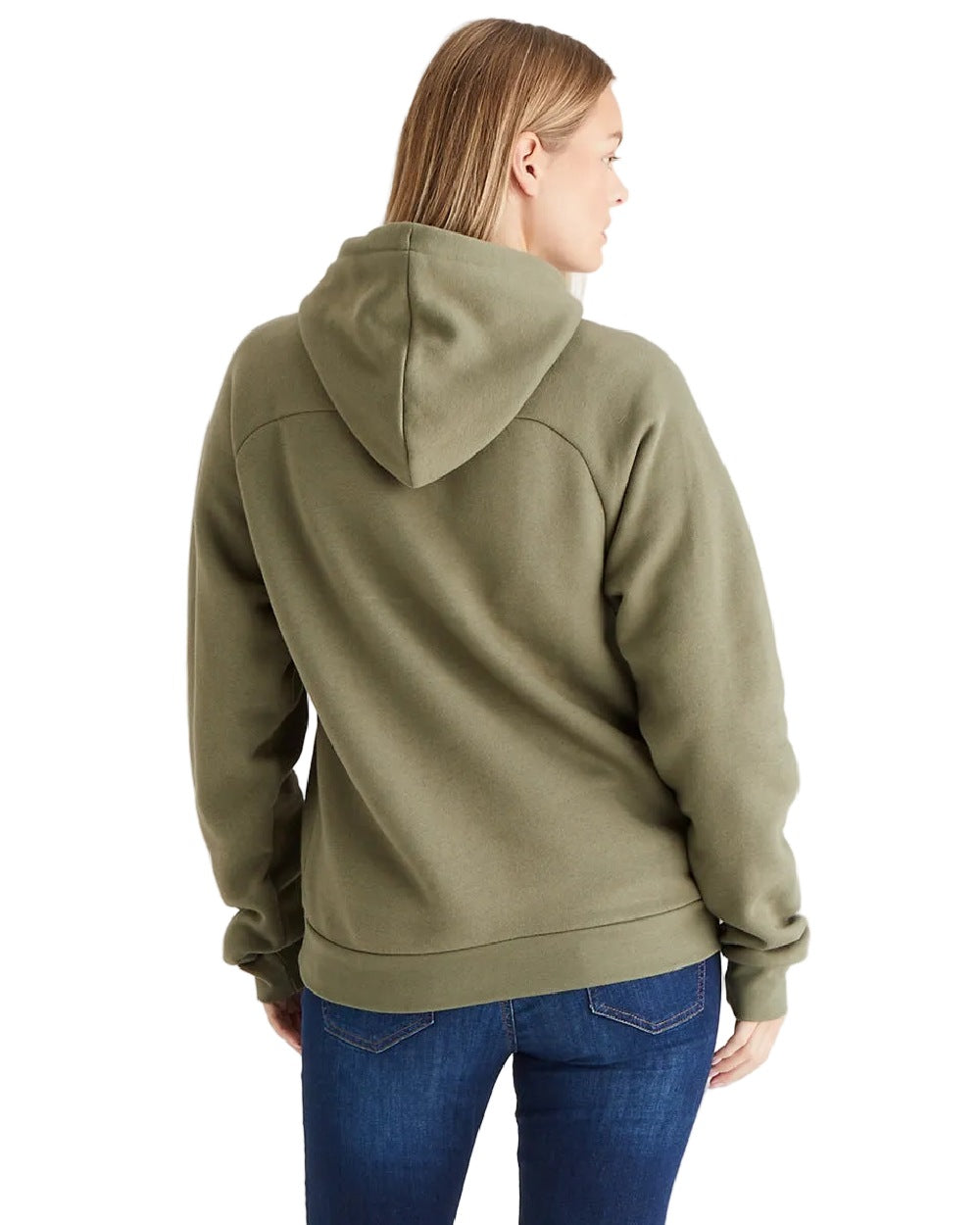 Khaki Green Coloured Ridgeline Womens Signature Hoodie on white background 