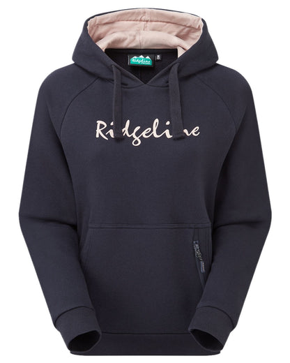 Navy Coloured Ridgeline Womens Signature Hoodie on white background 