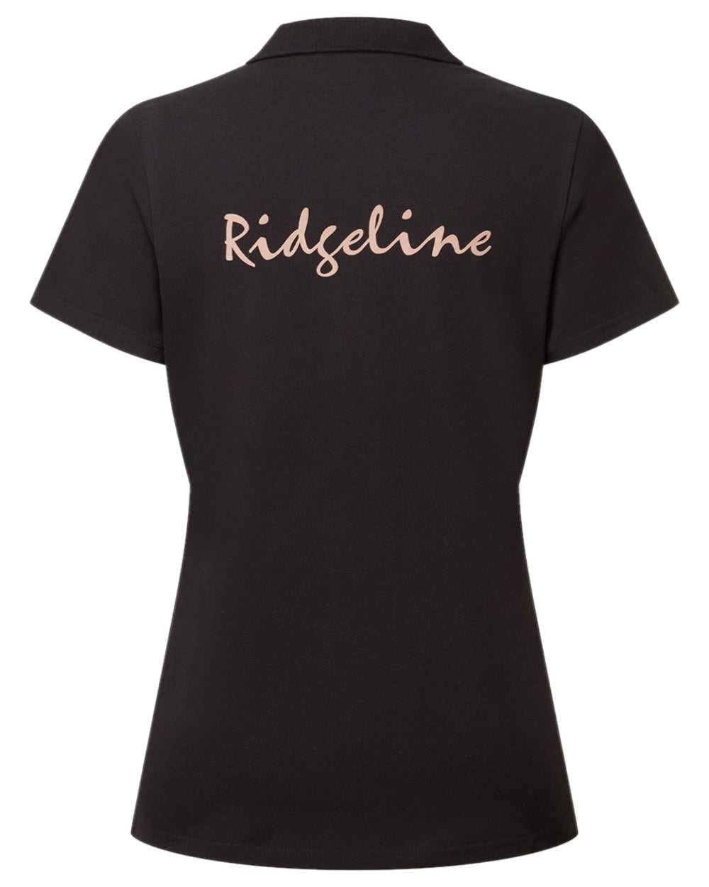 Black Coloured Ridgeline Womens Signature Polo Shirt on white background 