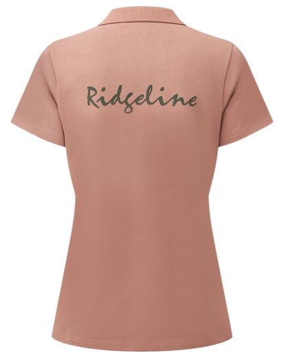 Dusky Pink Coloured Ridgeline Womens Signature Polo Shirt on white background 