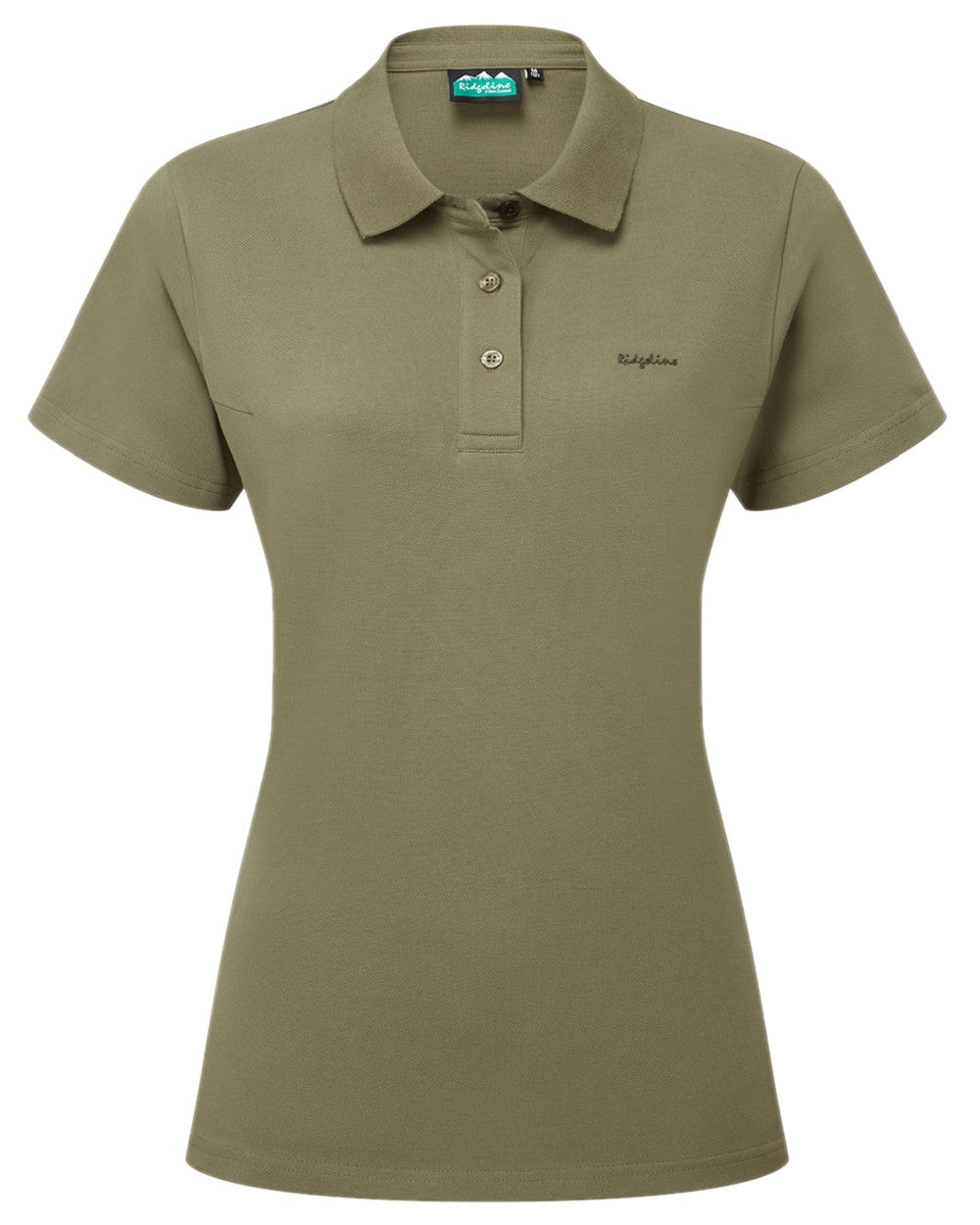 Khaki Green Coloured Ridgeline Womens Signature Polo Shirt on white background 