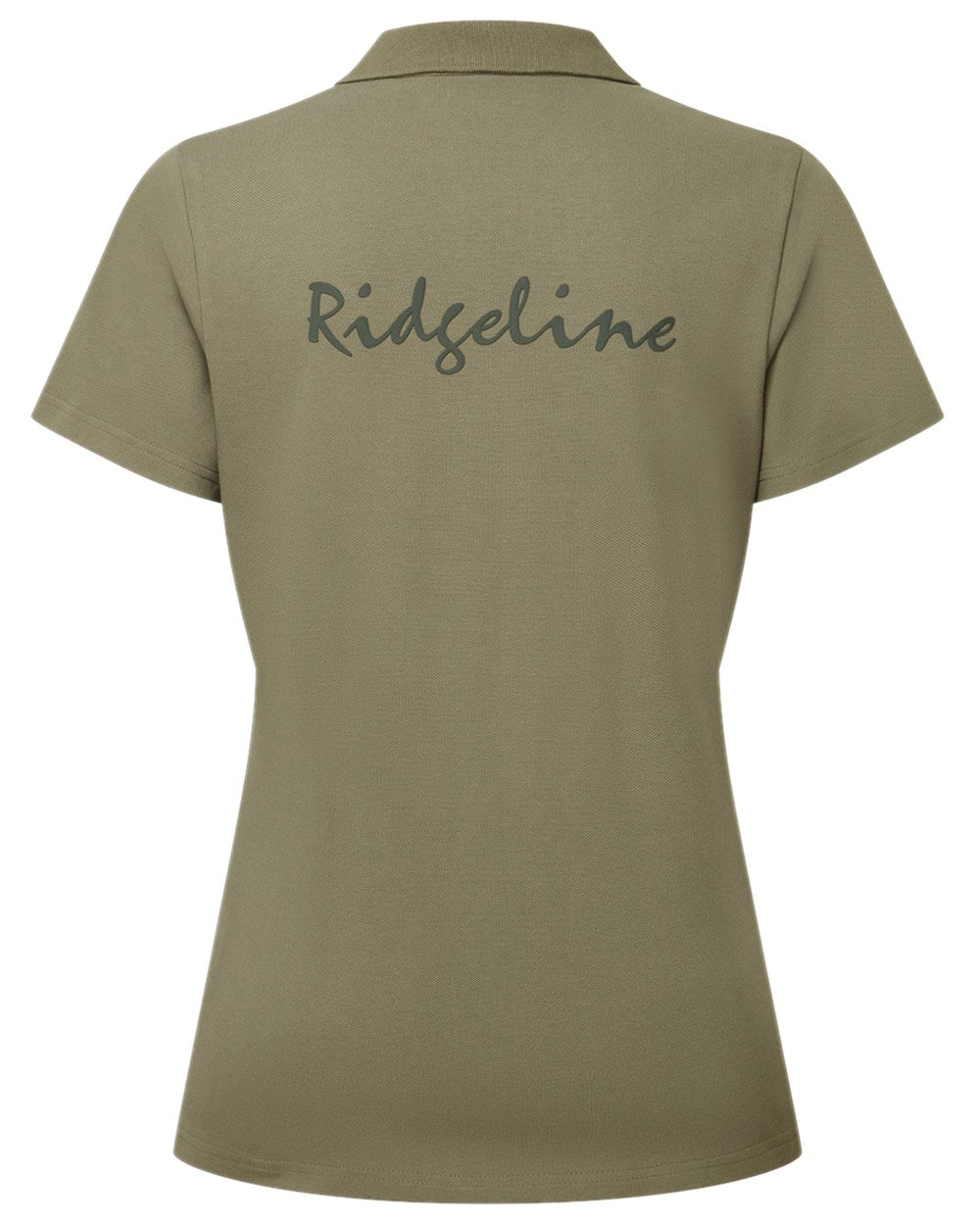 Khaki Green Coloured Ridgeline Womens Signature Polo Shirt on white background 
