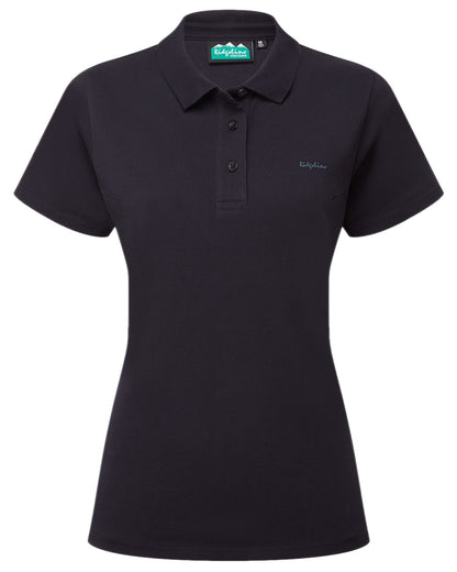 Navy Coloured Ridgeline Womens Signature Polo Shirt on white background 
