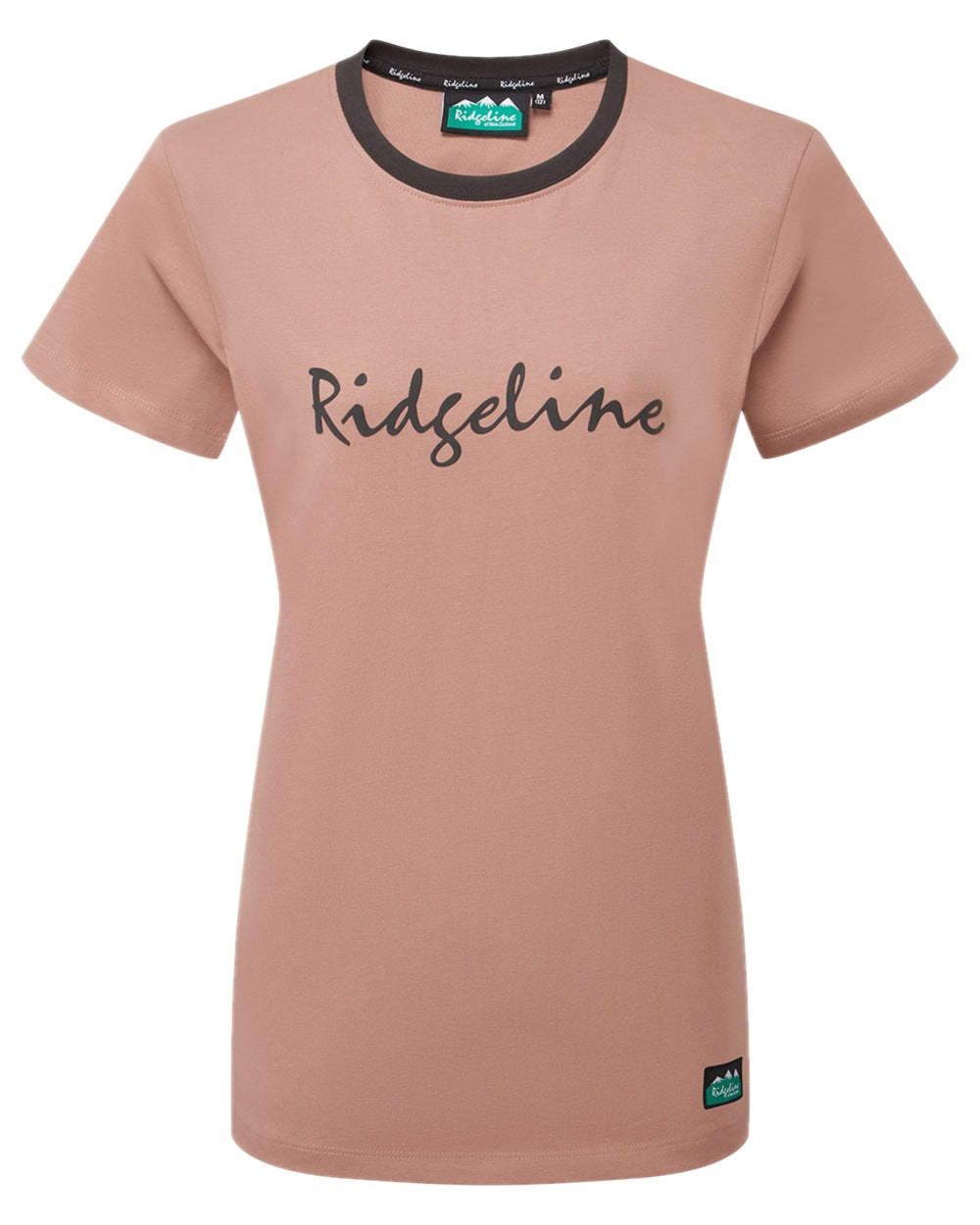 Dusky Pink Coloured Ridgeline Womens Signature T-Shirt on white background 