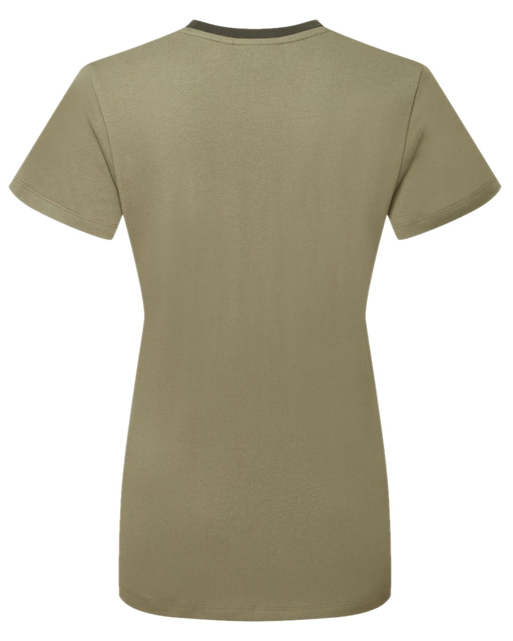 Khaki Green Coloured Ridgeline Womens Signature T-Shirt on white background 
