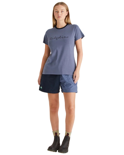 Storm Coloured Ridgeline Womens Signature T-Shirt on white background 
