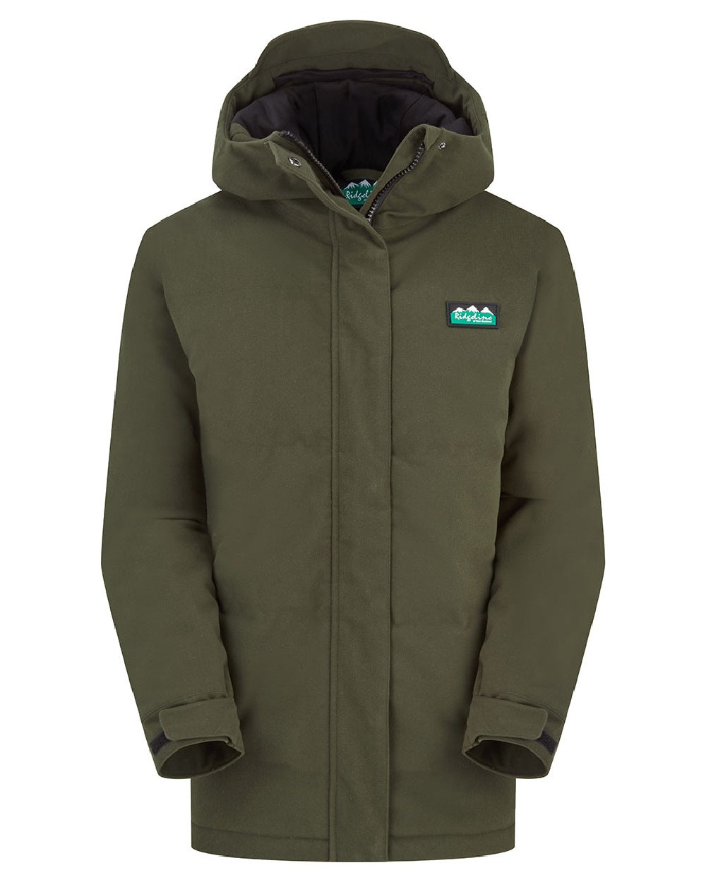 Deep Forest coloured Ridgeline Womens Taiga Thermal Jacket on white background 