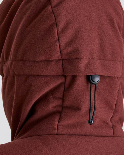 Oxblood coloured Ridgeline Womens Taiga Thermal Jacket on grey background 