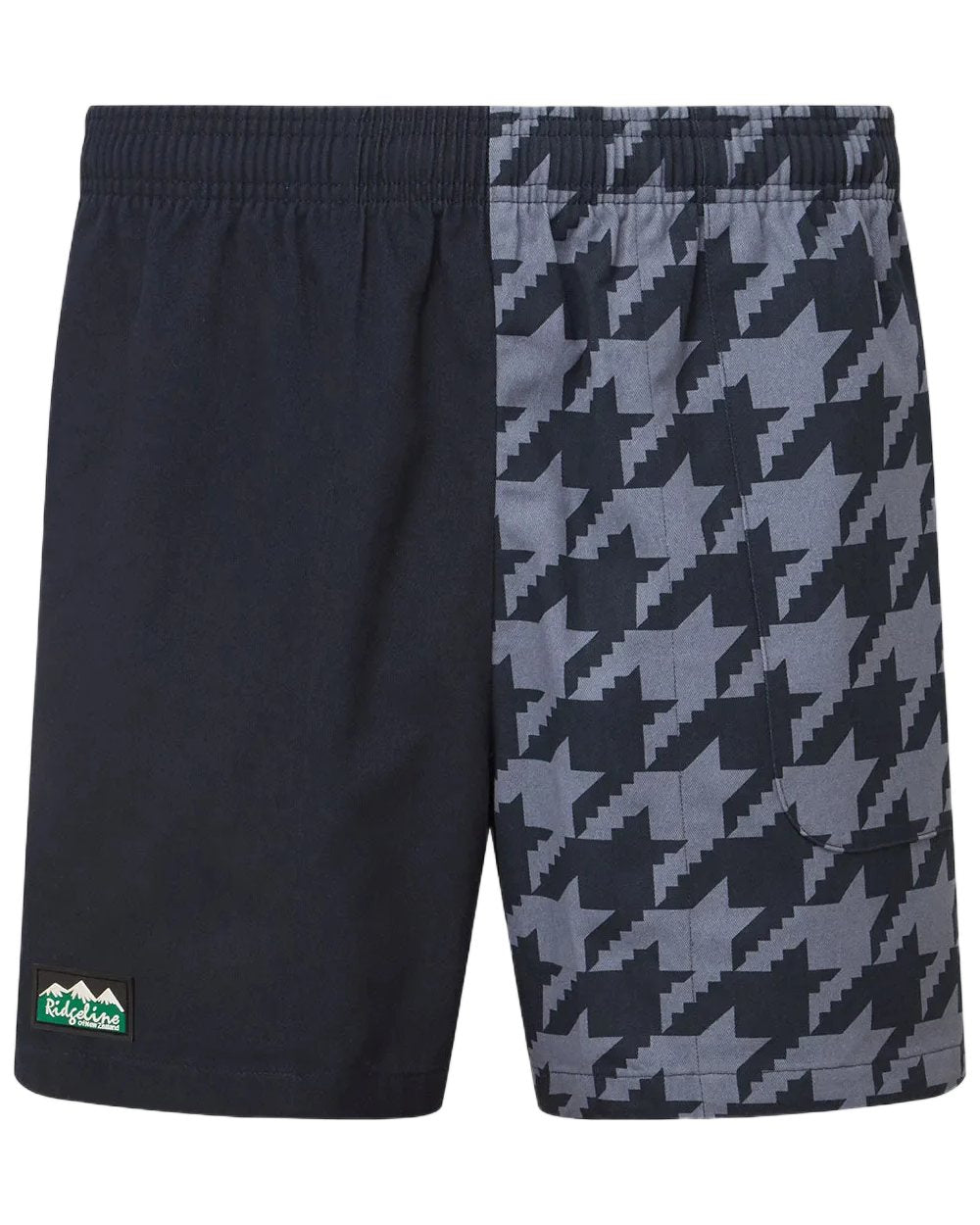 Navy Print Coloured Ridgeline Backslider Shorts on white background 