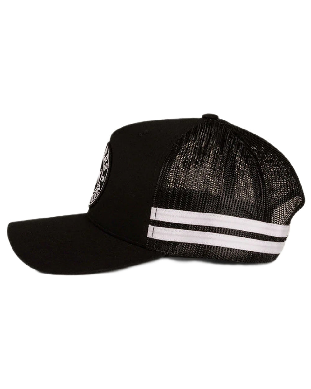 Black coloured Ringers Western McCoy Trucker Cap on white background 