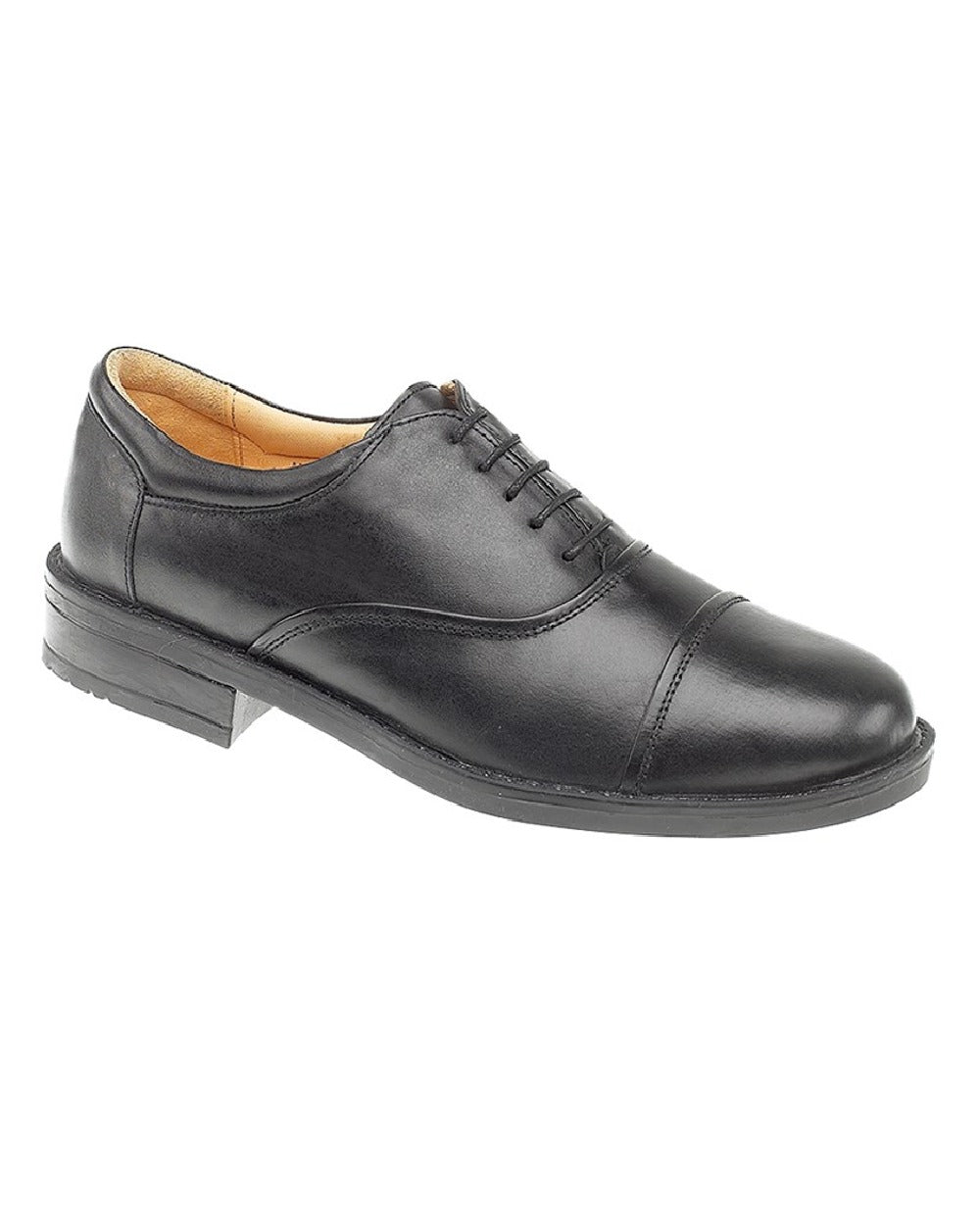 Black coloured Roamers Mens Capped Oxford Padded Shoes on white background 