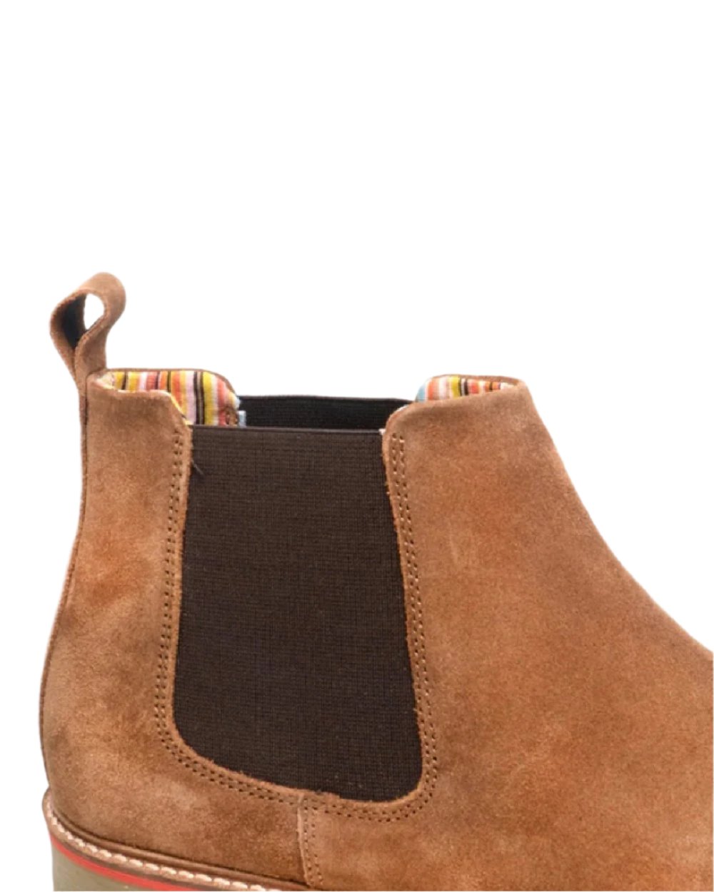 Tan coloured Roamers Mens Suede Gusset Boots on white background 