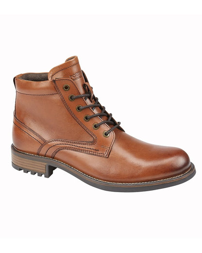 Elgin Tan coloured Roamers Mens Tan Lace up Ankle Boots on white background 