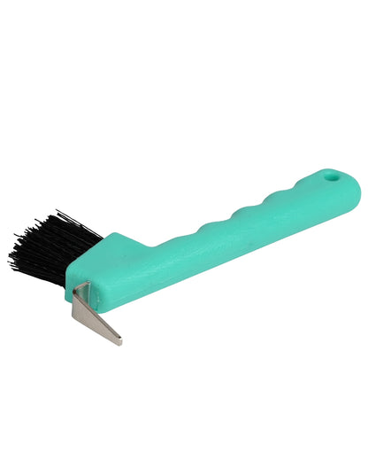 Turquoise coloured Roma Brights Hoof Pick on white background 