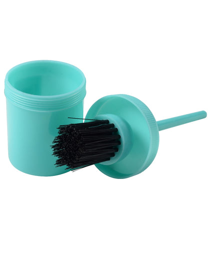 Turquoise coloured Roma Brights Hoof Oil Brush Bottle 