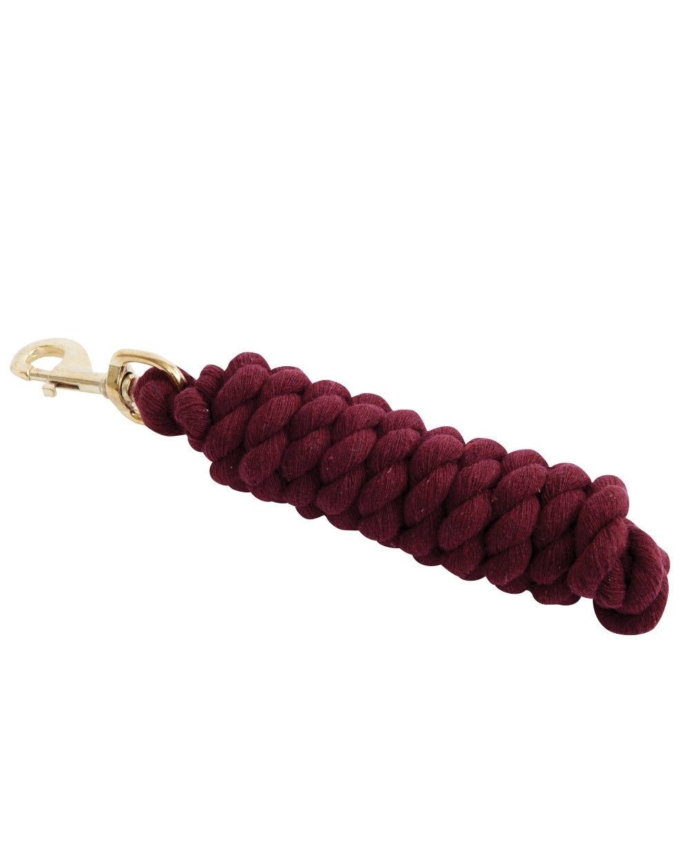 Burgundy coloured Roma Cotton Brass Snap Lead on white background 