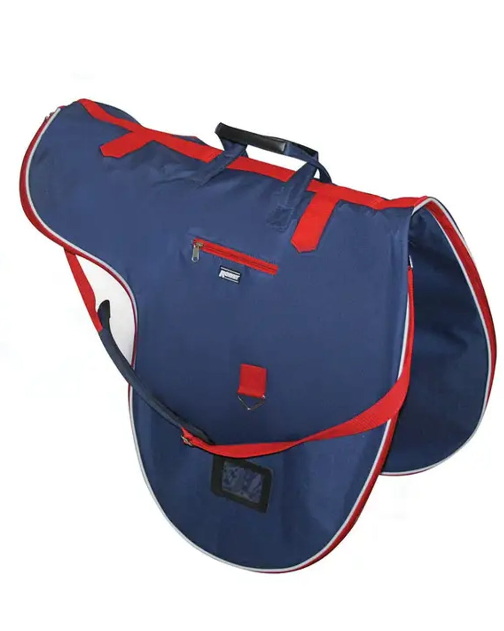 Navy Red White coloured Roma Cruise Saddle Bag on white background 