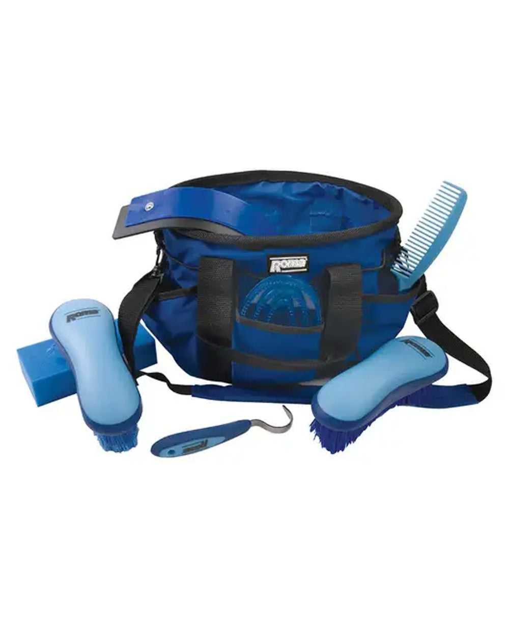 Blue coloured Roma Deluxe Soft Touch Carry Grooming Kit on white background 