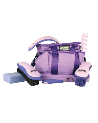 Purple coloured Roma Deluxe Soft Touch Carry Grooming Kit on white background 