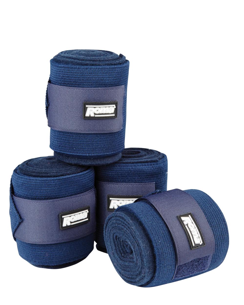 Navy coloured Roma Elastic Fleece Combi Bandage on white background 