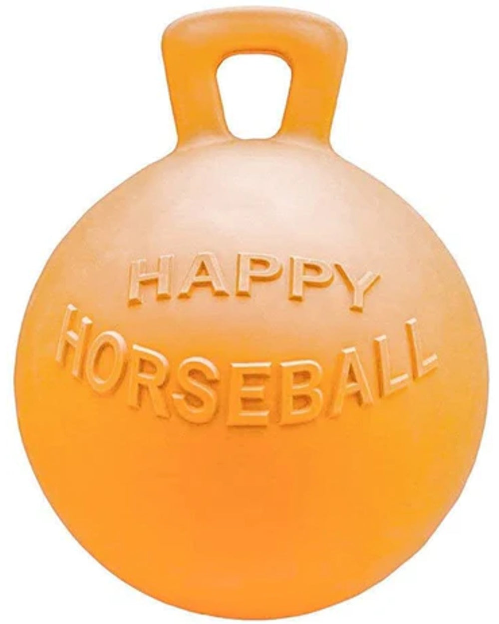 Orange coloured Roma Equine Play Ball on white background 