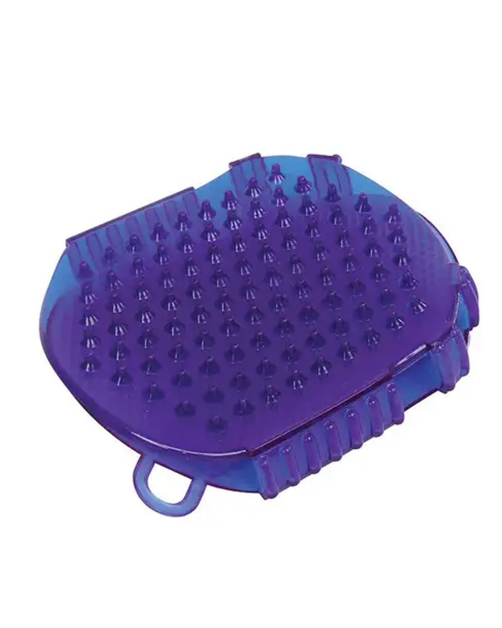 Purple coloured Roma Glitter Double Sided Massage Mitt on white background 