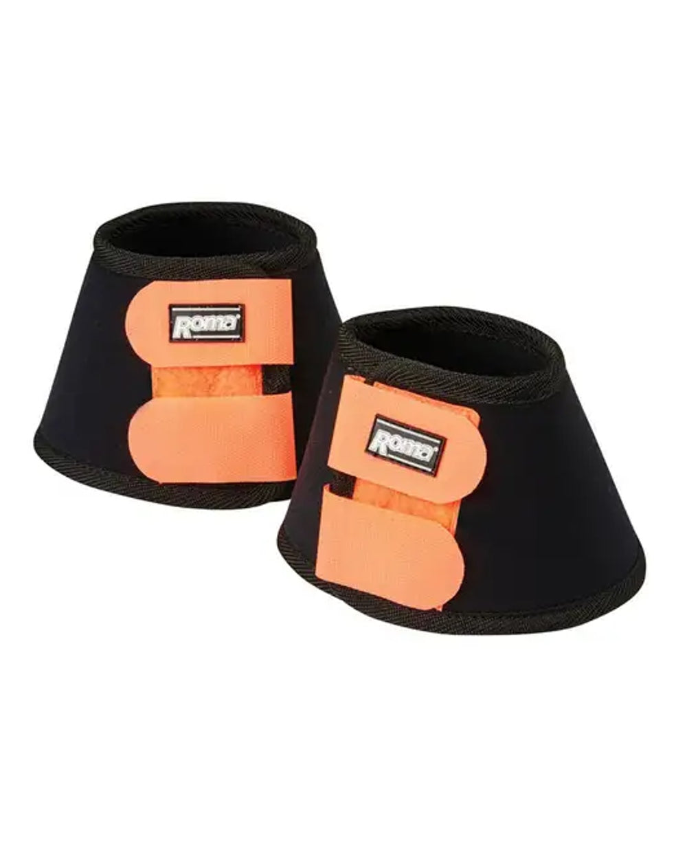 Black Orange coloured Roma Neoprene Bell Boots II on white background 