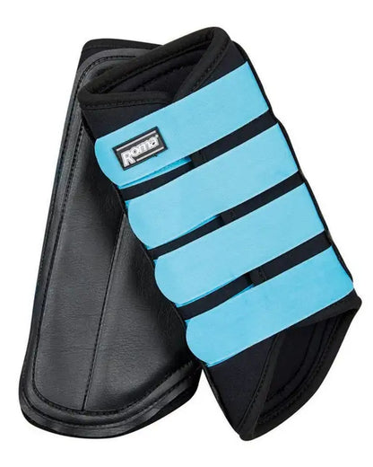 Black Blue coloured Roma Neoprene Brushing Boots on white background 