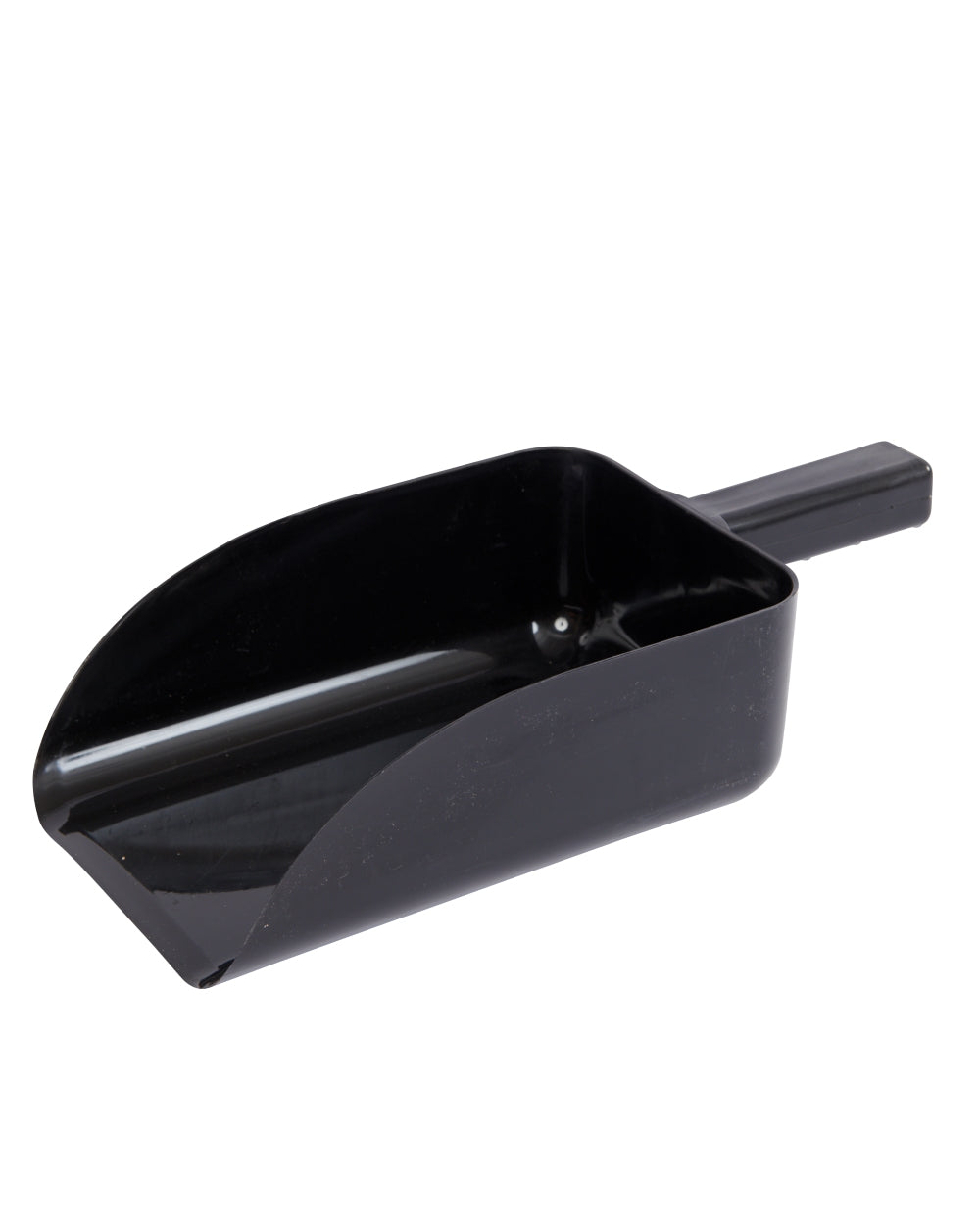 Black coloured Roma Plastic Feed Scoop on white background 