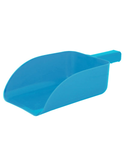 Blue coloured Roma Plastic Feed Scoop on white background 