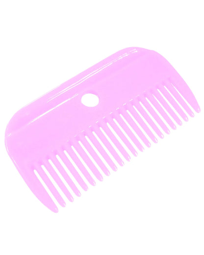 Pink coloured Roma Plastic Mane Comb on white background 