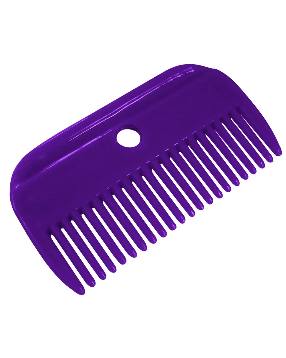 Purple coloured Roma Plastic Mane Comb on white background 