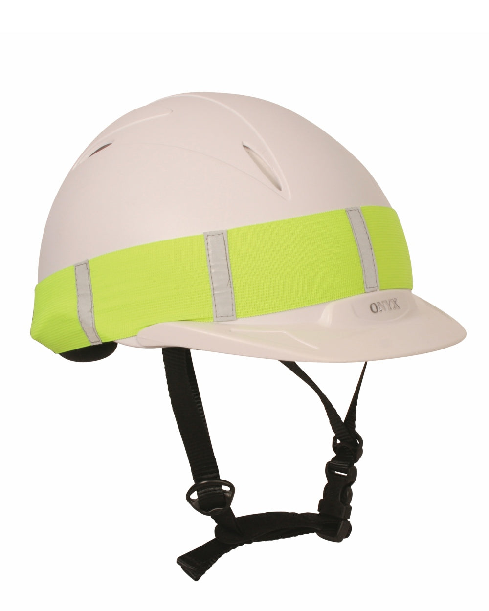 Yellow coloured Roma Reflective Hat Band on white background 